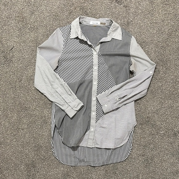 Calvin Klein Black and White Casual Button Down Shirt - Picture 1 of 5